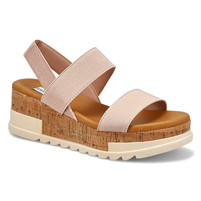 Lds Ester Wedge Sandal - Nude