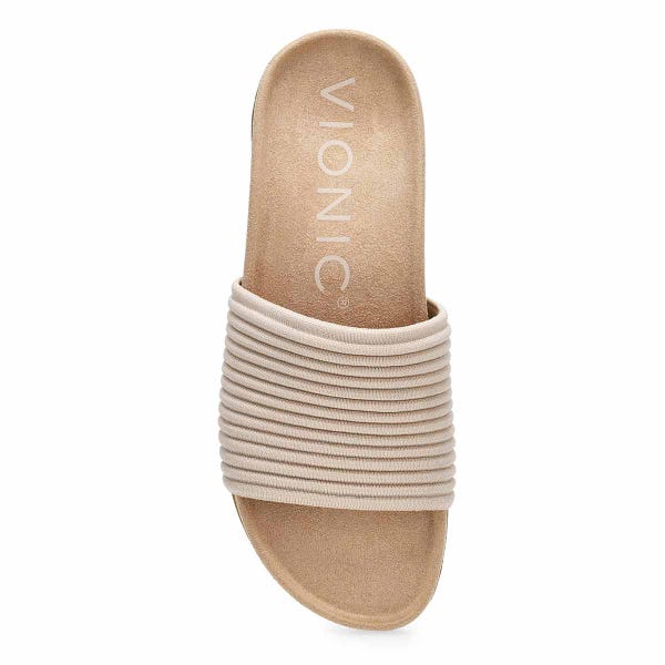 Women's Evie Knit Causal Slide Sandal - Cream