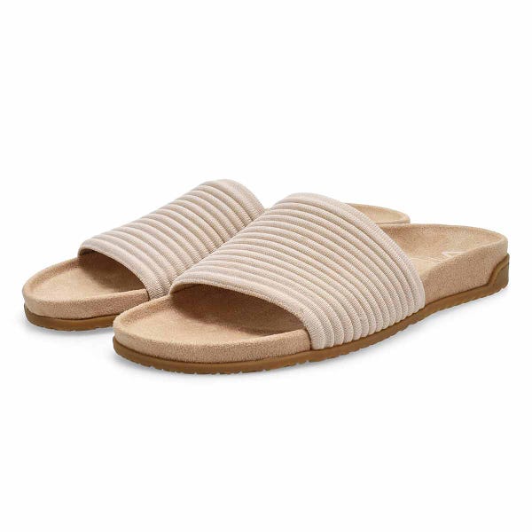 Women's Evie Knit Causal Slide Sandal - Cream