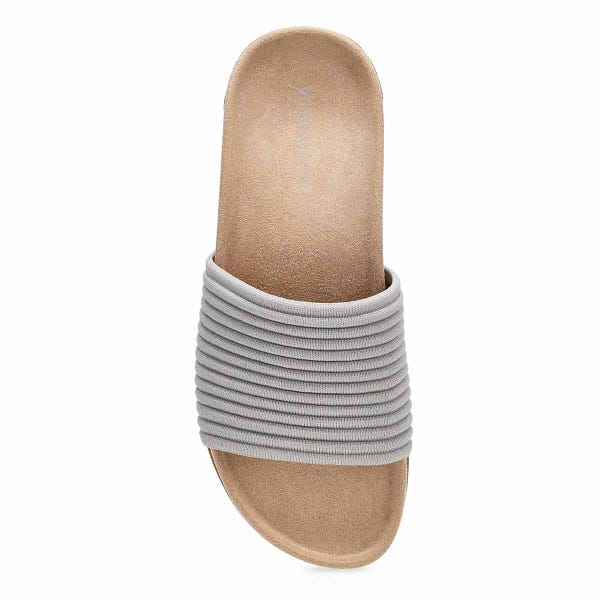 Women's Evie Knit Causal Slide Sandal - Vapor Grey/ Silver