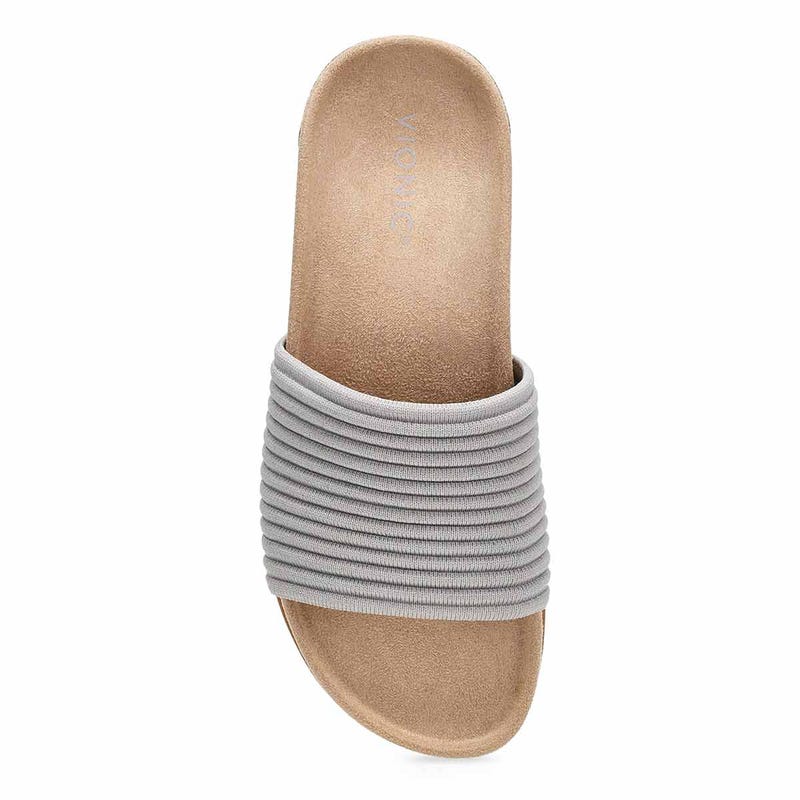 Women's Evie Knit Causal Slide Sandal - Vapor Grey/ Silver