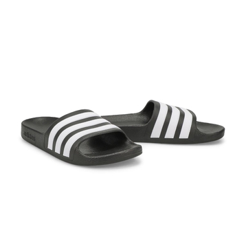 Kid's Adilette Aqua Slide Sandal - Black/White