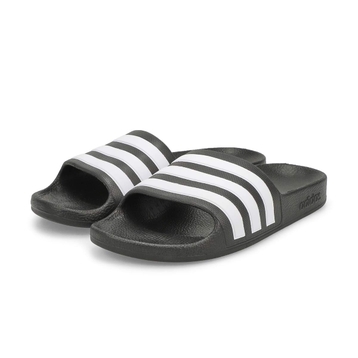 Kid's Adilette Aqua Slide Sandal - Black/White