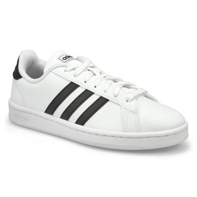 adidas Women's Grand Court Sneaker - White/Bl | SoftMoc.com