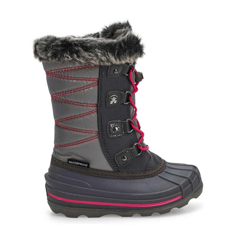 Girls'  Frostier Waterproof Winter Boot - Grey/Pin