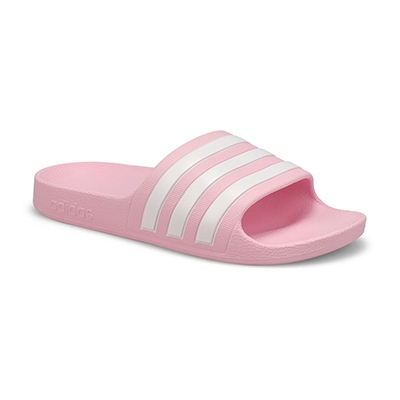 Grls Adilette Aqua Slide Sandal - Pink/White
