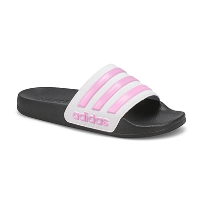 Grls Adilette Shower K Slide Sandal - White/Lilac