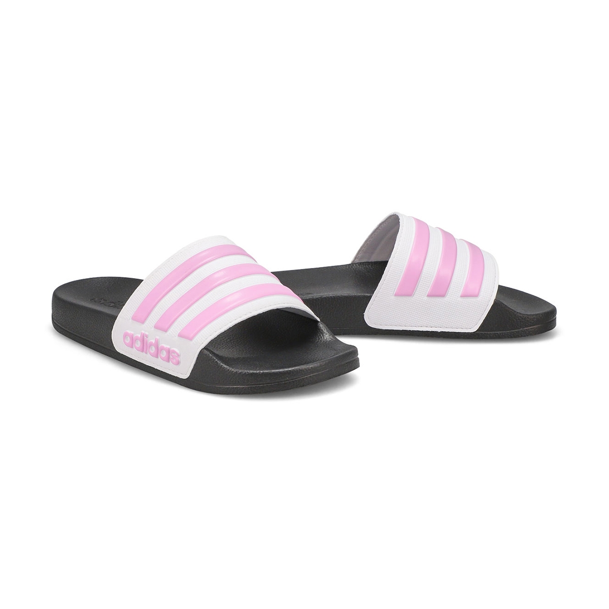 Girls' Adilette Shower K Slide Sandal - White/Lilac