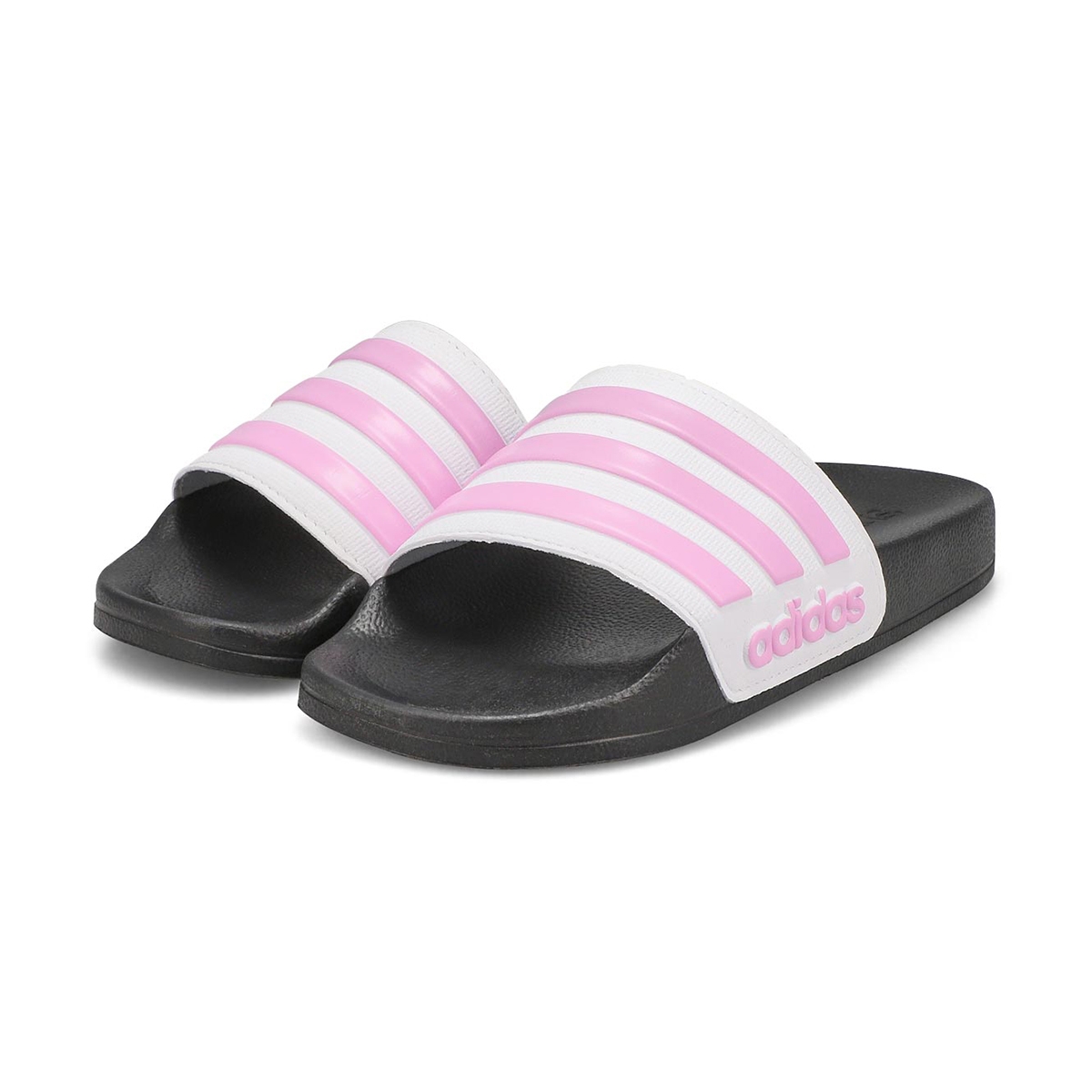 Girls' Adilette Shower K Slide Sandal - White/Lilac