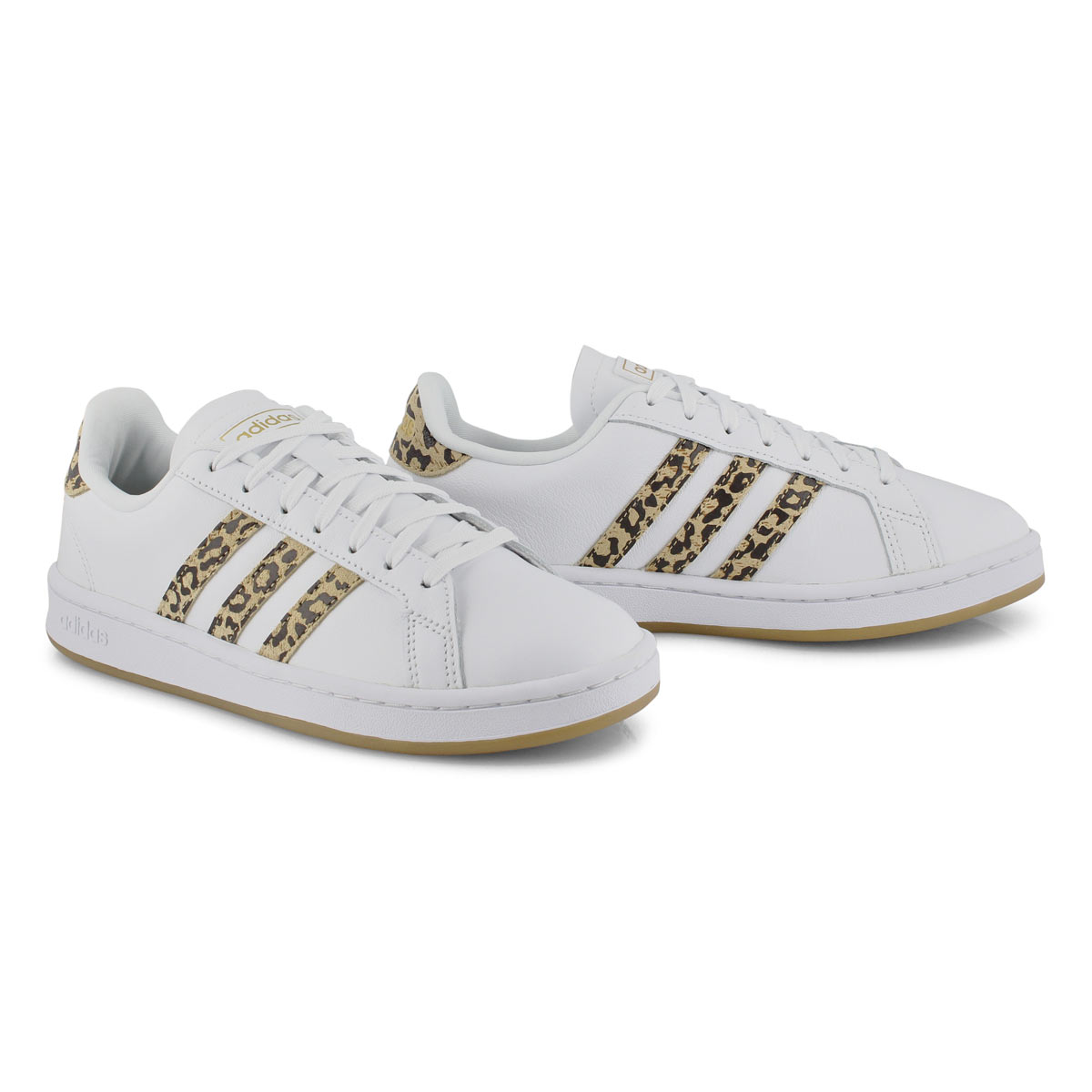 adidas Women #39 s GRAND COURT black/ leopard sne SoftMoc com adidas Women #39 s GRAND COURT black/ leopard sne SoftMoc com