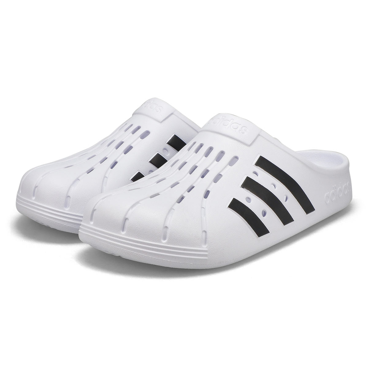 Men's Adilette Clog Slip On Shoe - Black/White