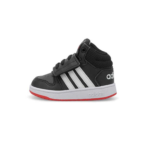 adidas Infants' Hoops Mid Sneaker - Black/Whi | SoftMoc.com
