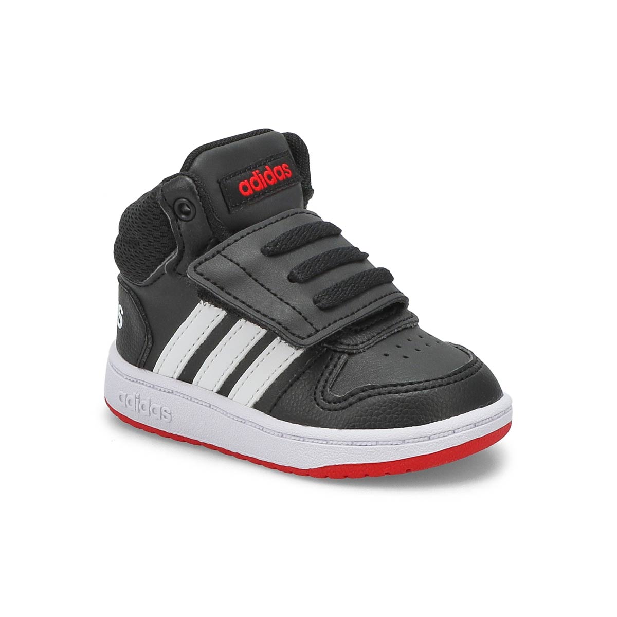 adidas Infants' Hoops Mid Sneaker - Black/Whi | SoftMoc.com