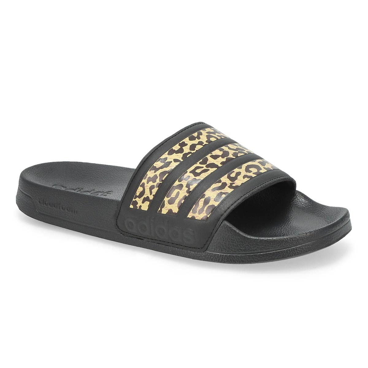 adidas adilette shower slides women's leopard