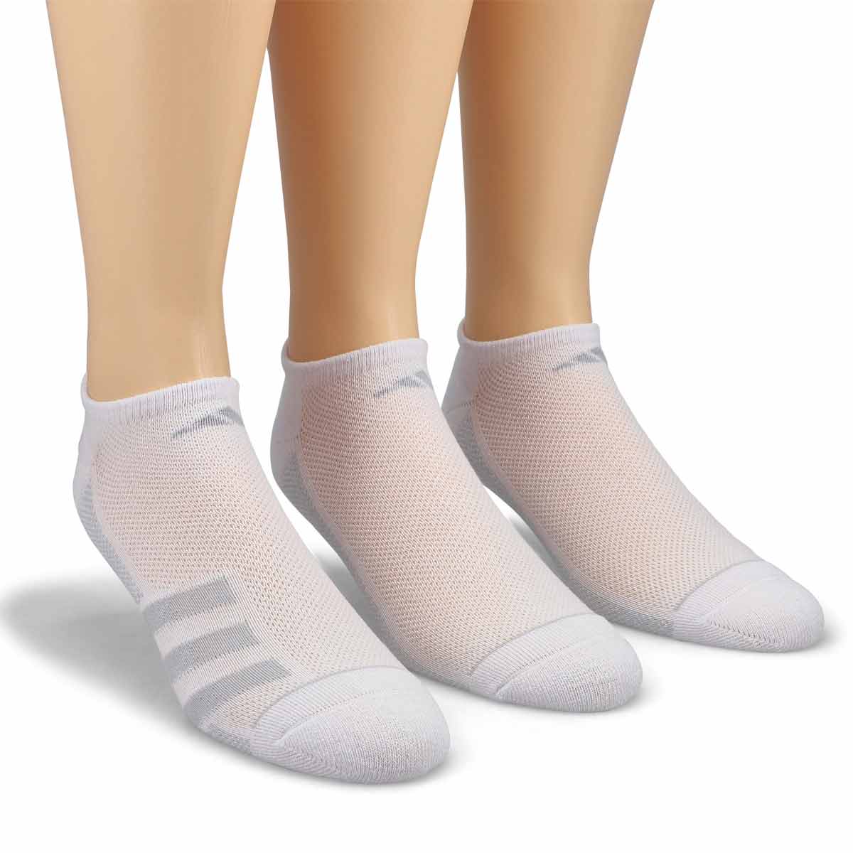 Men's Superlite Stripe No Show White Sock - 3 pack