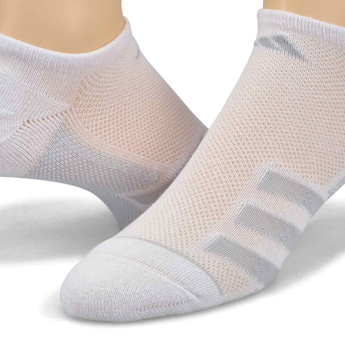 Men's Superlite Stripe No Show White Sock - 3 pack