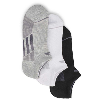 Lds Superlite Stripe 3 No Show Sock 3 Pack - Black