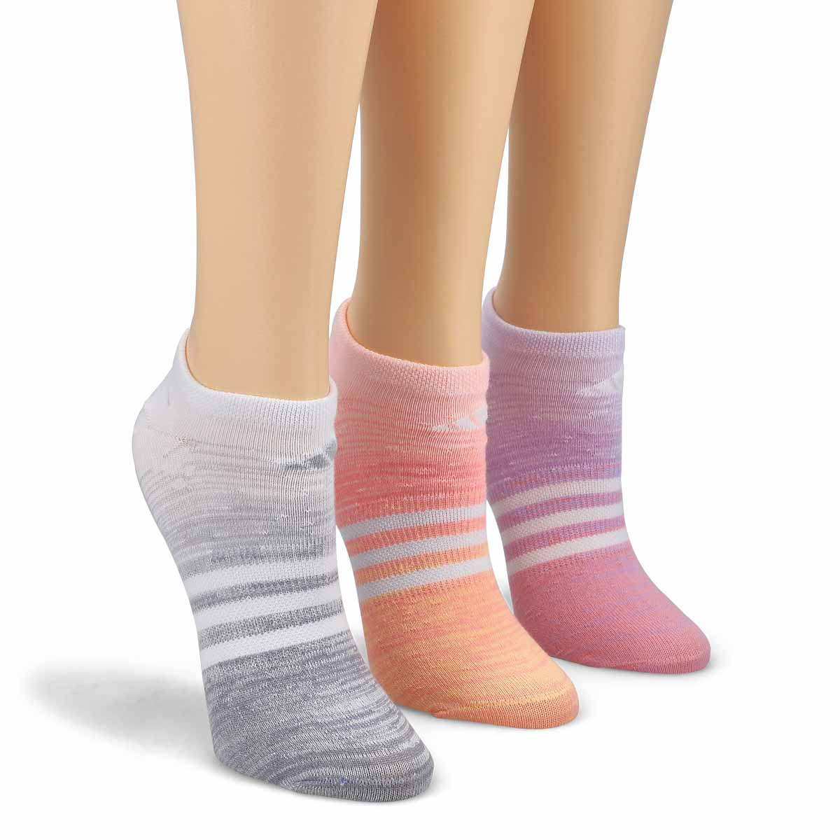 Women's Superlite Multi Space Dye No Show White Sock - 6pk