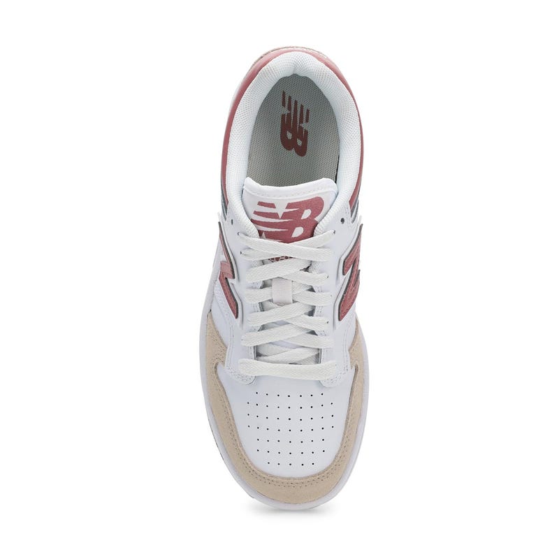 Kids'  480 Lace Up Sneaker - White/Light Pink