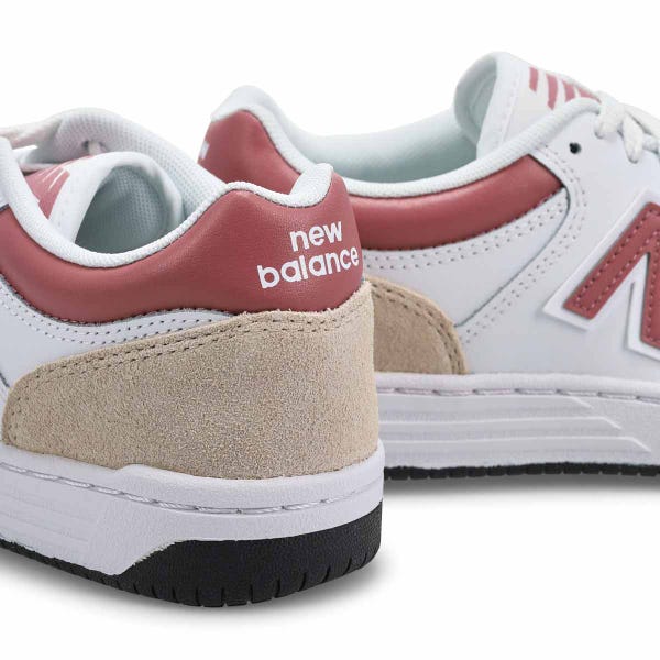 Kids'  480 Lace Up Sneaker - White/Light Pink