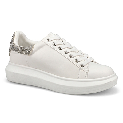 Lds Gerry-R Lace Up Fashion Sneaker - Rhinestone