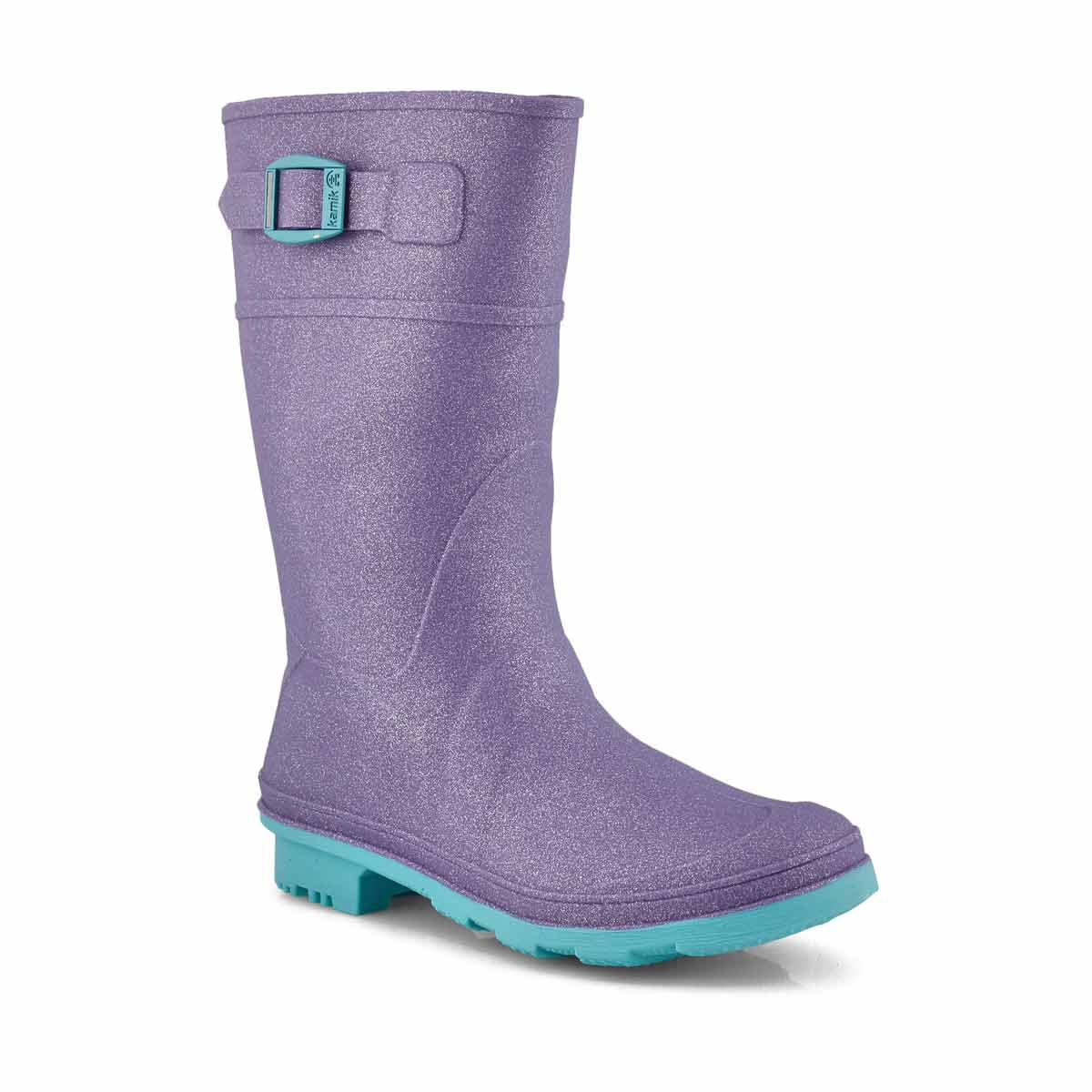 Kamik Girls' Glitzy Waterproof Rain Boot Pu