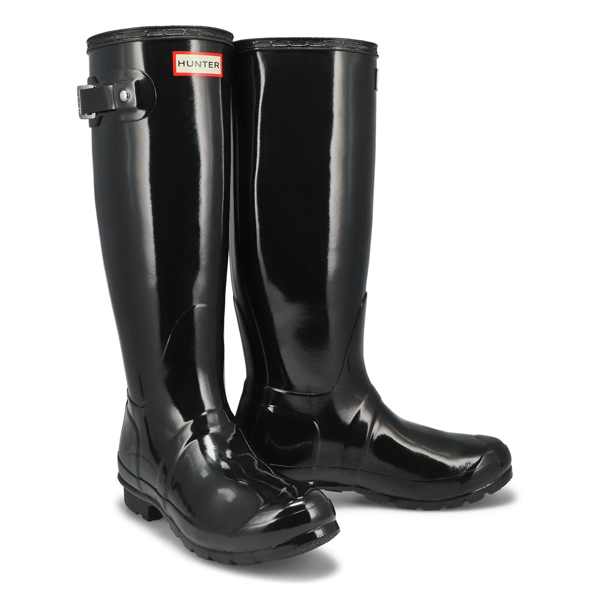 Hunter Women's ORIGINAL TALL GLOSS black rain | Softmoc.com