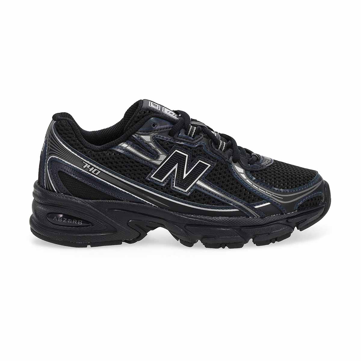 New Balance Kids' 740 Lace Up Sneaker - Black | SoftMoc.com