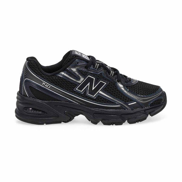 Kids' 740 Lace Up Sneaker - Black/Grey