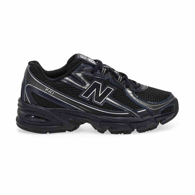 Kids' 740 Lace Up Sneaker - Black/Grey