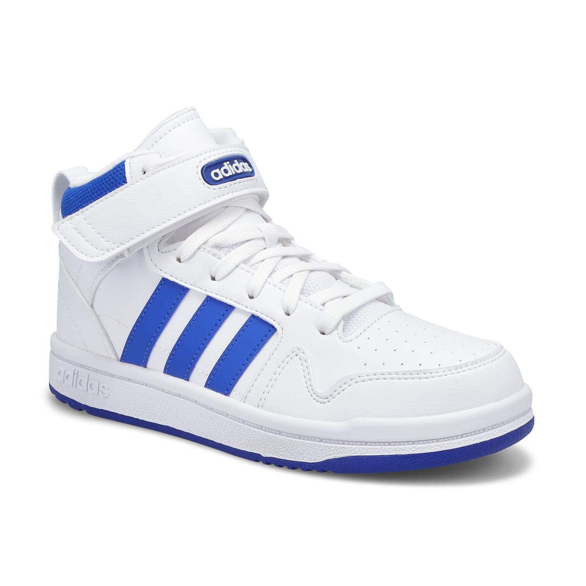 adidas Boys' Postmove Mid K Sneaker- White/Bl | SoftMoc.com