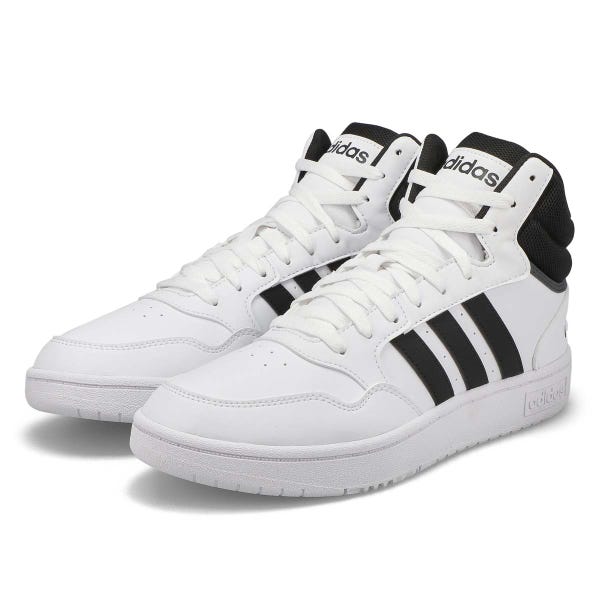 Baskets à lacets HOOPS 3.0 MID, blanc/noir, hommes