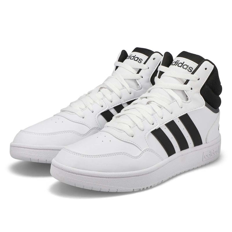 Baskets à lacets HOOPS 3.0 MID, blanc/noir, hommes