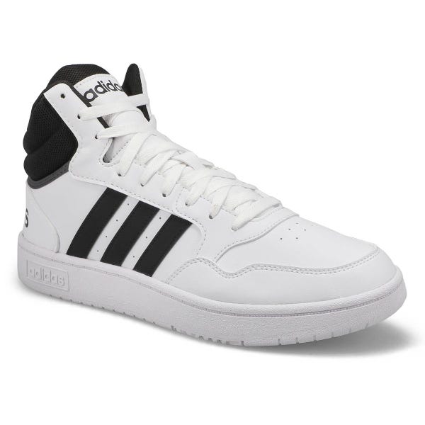 Baskets à lacets HOOPS 3.0 MID, blanc/noir, hommes