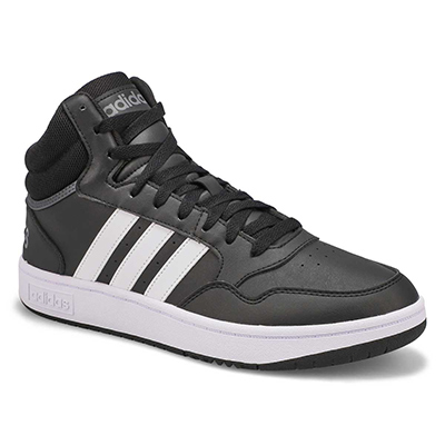 adidas Men's Hoops 3.0 Hi Top Sneaker - Black | SoftMoc.com