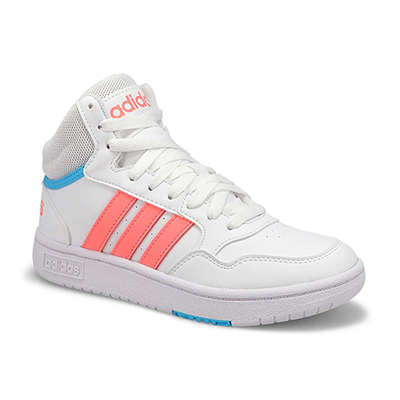 Grls Hoops Mid 3.0 K Sneaker - White/Pink