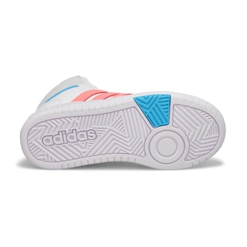 Girls' Hoops Mid 3.0 K Sneaker - White/Pink