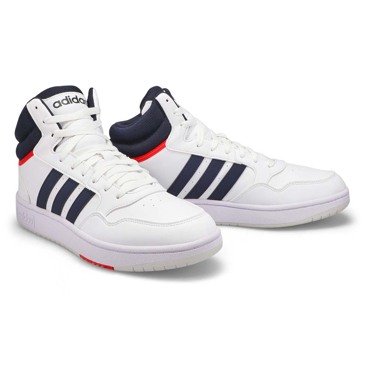 Men's Hoops 3.0 Mid Lace Up Sneaker - White/Ink/Red