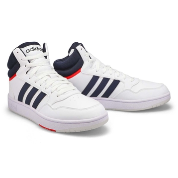 Men's Hoops 3.0 Mid Lace Up Sneaker - White/Ink/Re