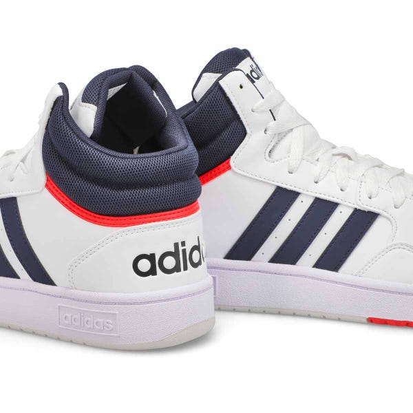 Baskets à lacets HOOPS 3.0 MID, blanc/encre/rouge, hommes