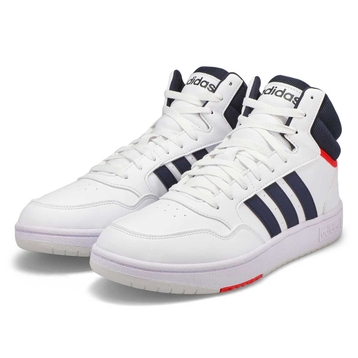 Men's Hoops 3.0 Mid Lace Up Sneaker - White/Ink/Re