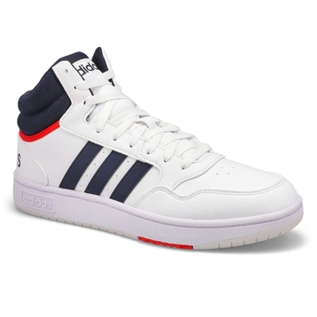 Men's Hoops 3.0 Mid Lace Up Sneaker - White/Ink/Re