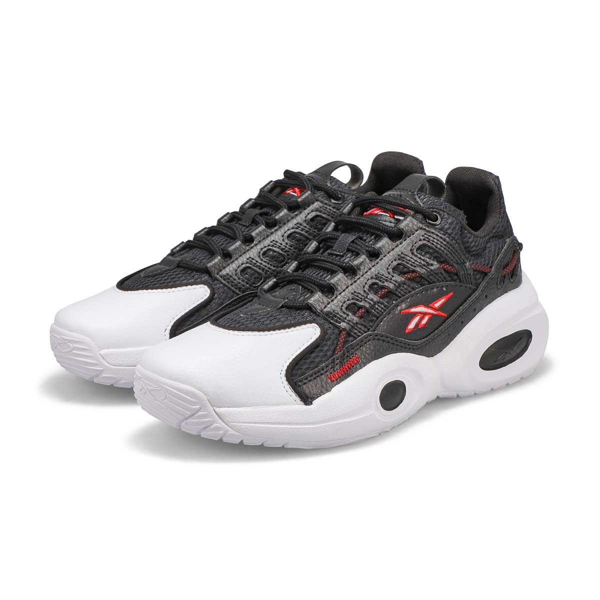 Reebok Boys' Solution Mid Sneaker - Black/Whi | SoftMoc.com