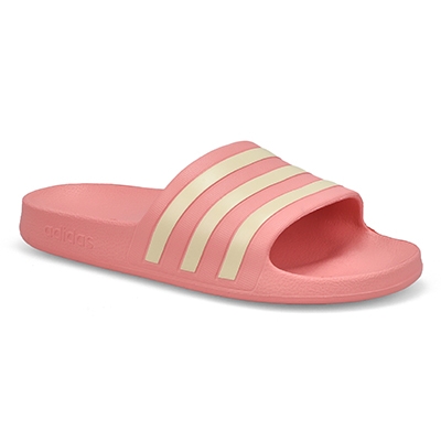 Lds Adilette Aqua Slide Sandal - Mauve/White