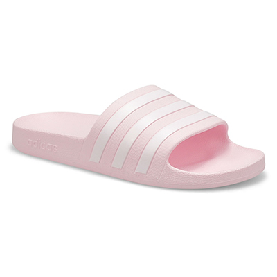 Lds Adilette Aqua Slide Sandal - Pink/White