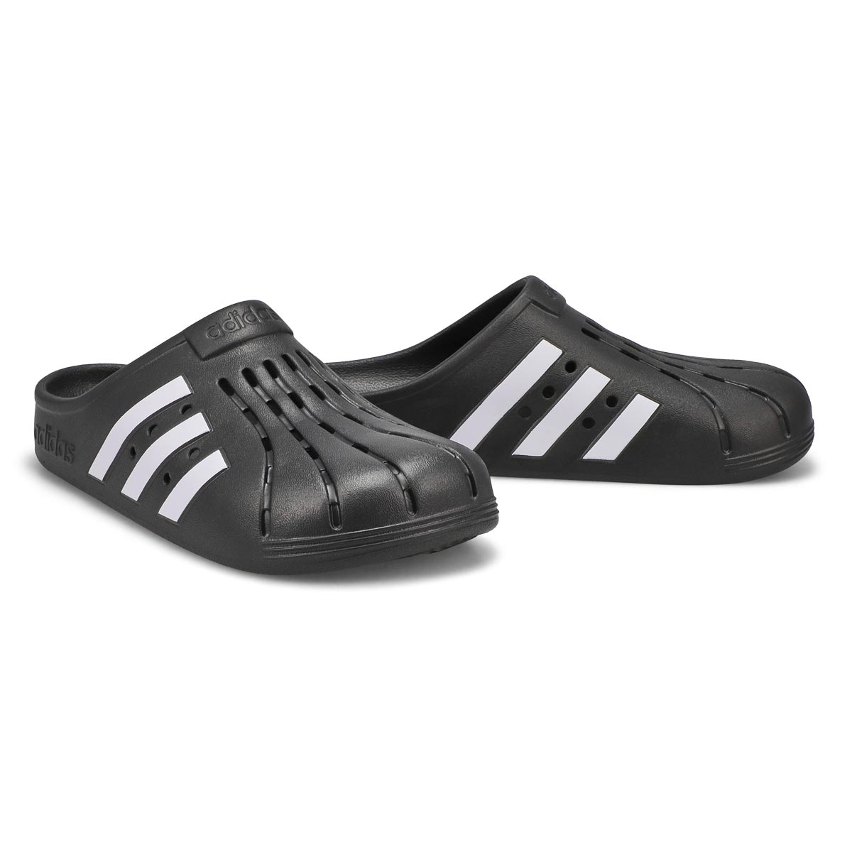 Men's Addilette Clog Slip On Shoe - Black/White