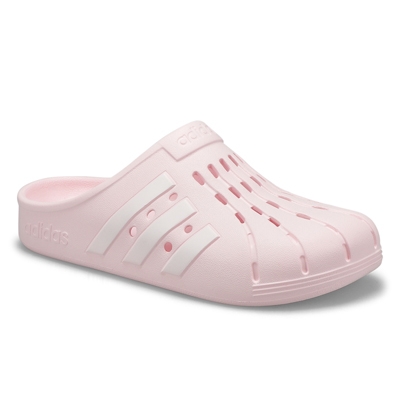 Lds Adilette Clog Slip On Shoe - Pink/White