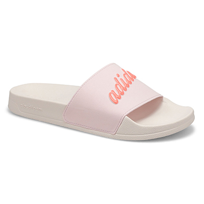 Lds Adilette Shower Slide Sandal - Pink/White