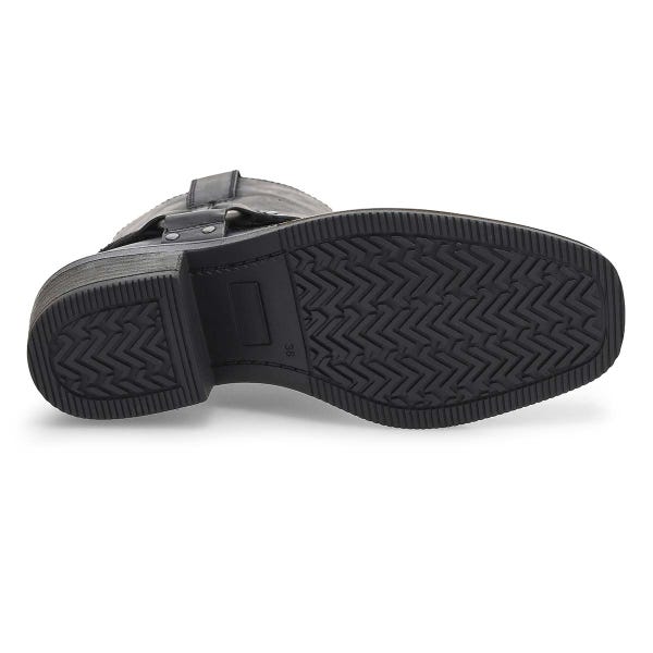 Women's Hailee Leather Ankle Boot - Krazzy Horse Black