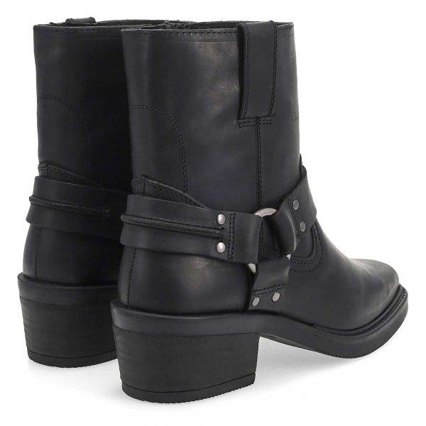 Women's Hailee Leather Ankle Boot - Krazzy Horse Black